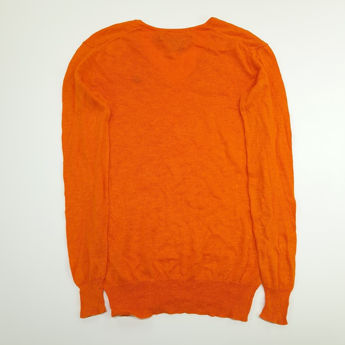 CN748W XS 폴로 랄프로렌 오렌지 V넥 코튼린넨 긴팔 니트 스웨터 상품이미지7