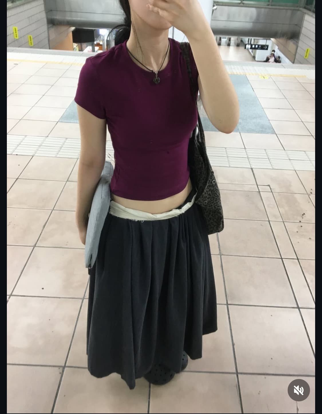 CUT OFF GATHERING PLEATS MAXI SKIRT_M 상품이미지1