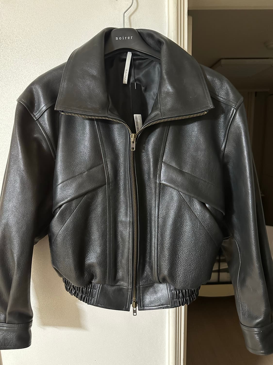 노이어 엔틱 카우 레더 하이넥 블루종 50 상품이미지5