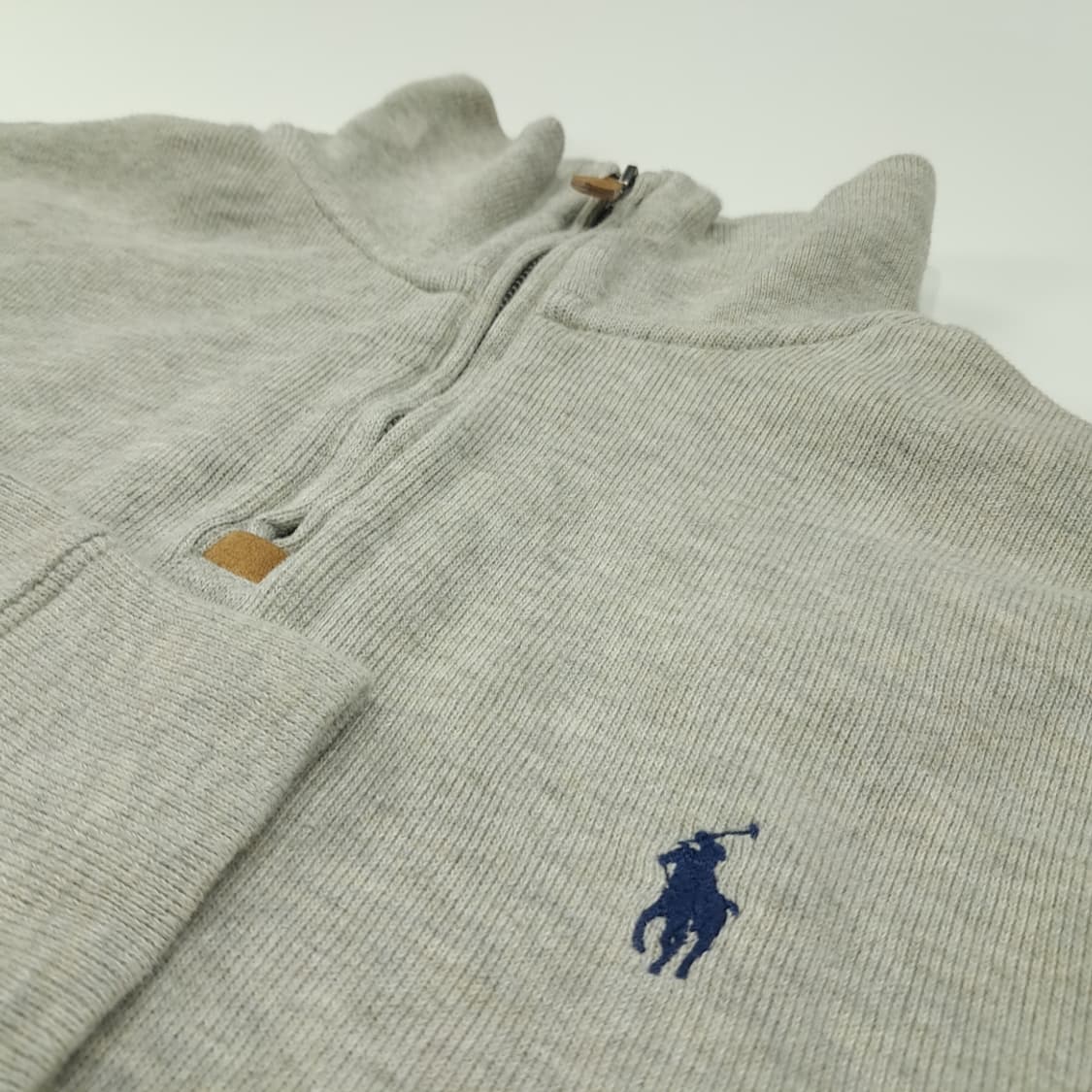 CL785 L 폴로 가죽풀러 하프집업 아이스그레이 니트 스웨터 상품이미지5