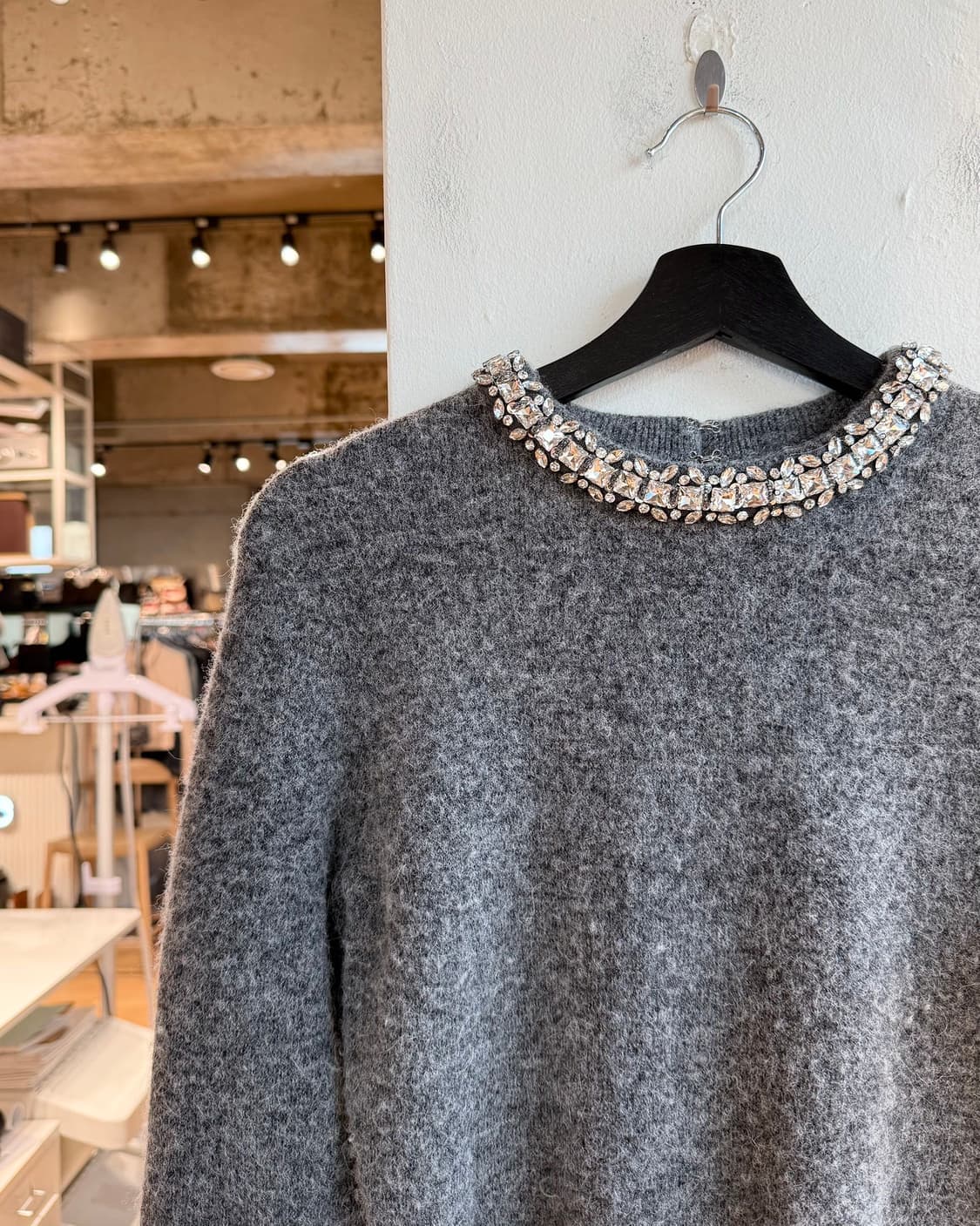 셀프 포트레이트 그레이 엠블리시드 니트 상품이미지4