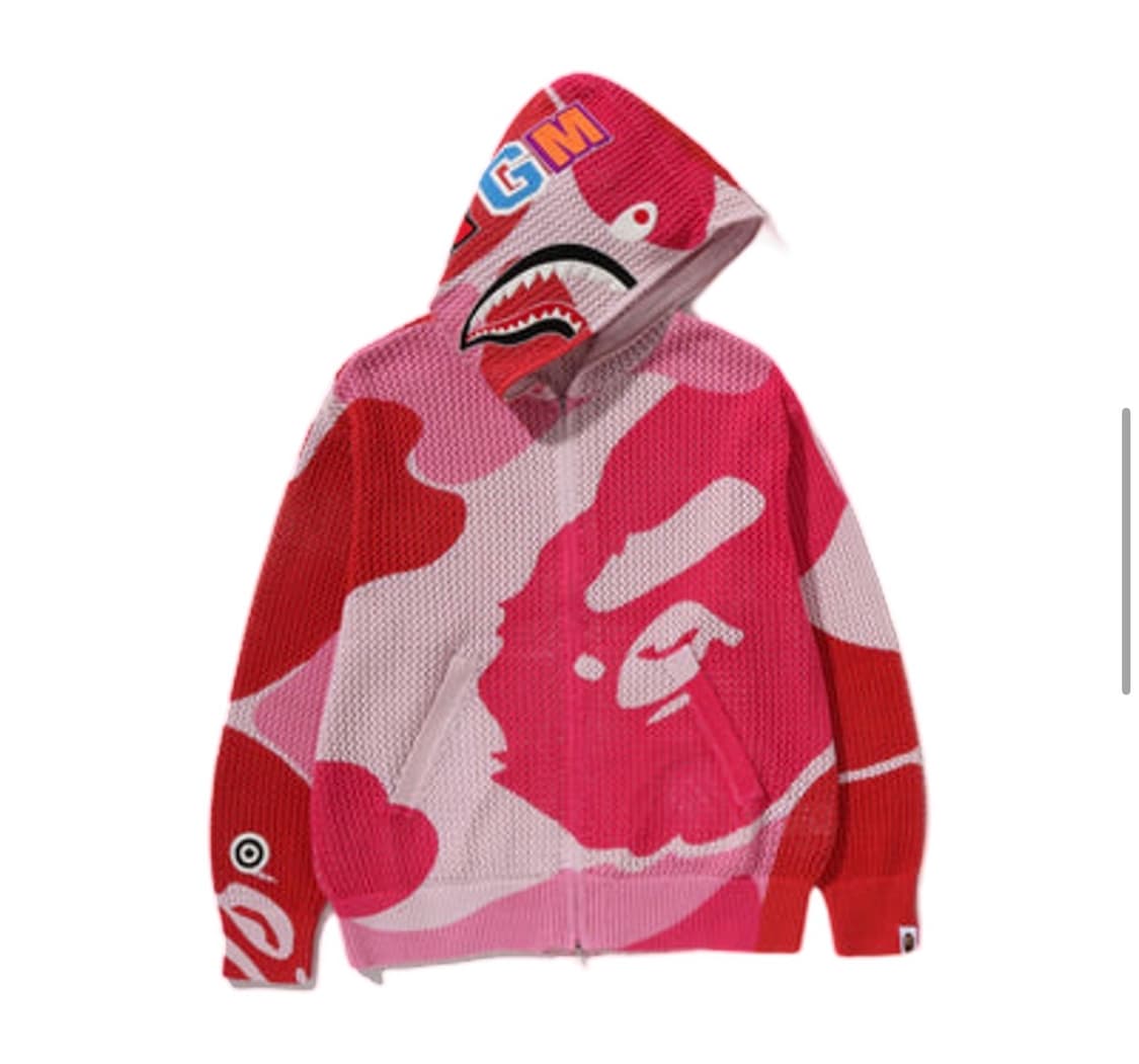 베이프 크로쉐 핑크카모abc 후드집업 bape crochet 상품이미지2