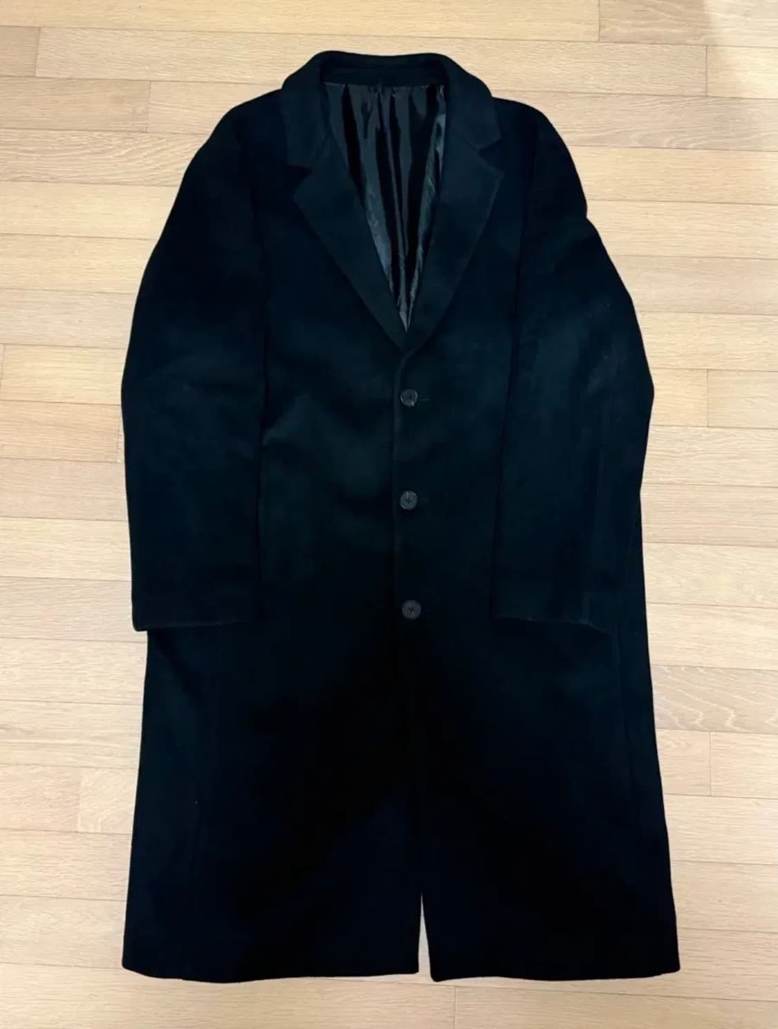 무탠다드 캐시미어 블렌드 오버사이즈 싱글코트 블랙 XL 상품이미지2