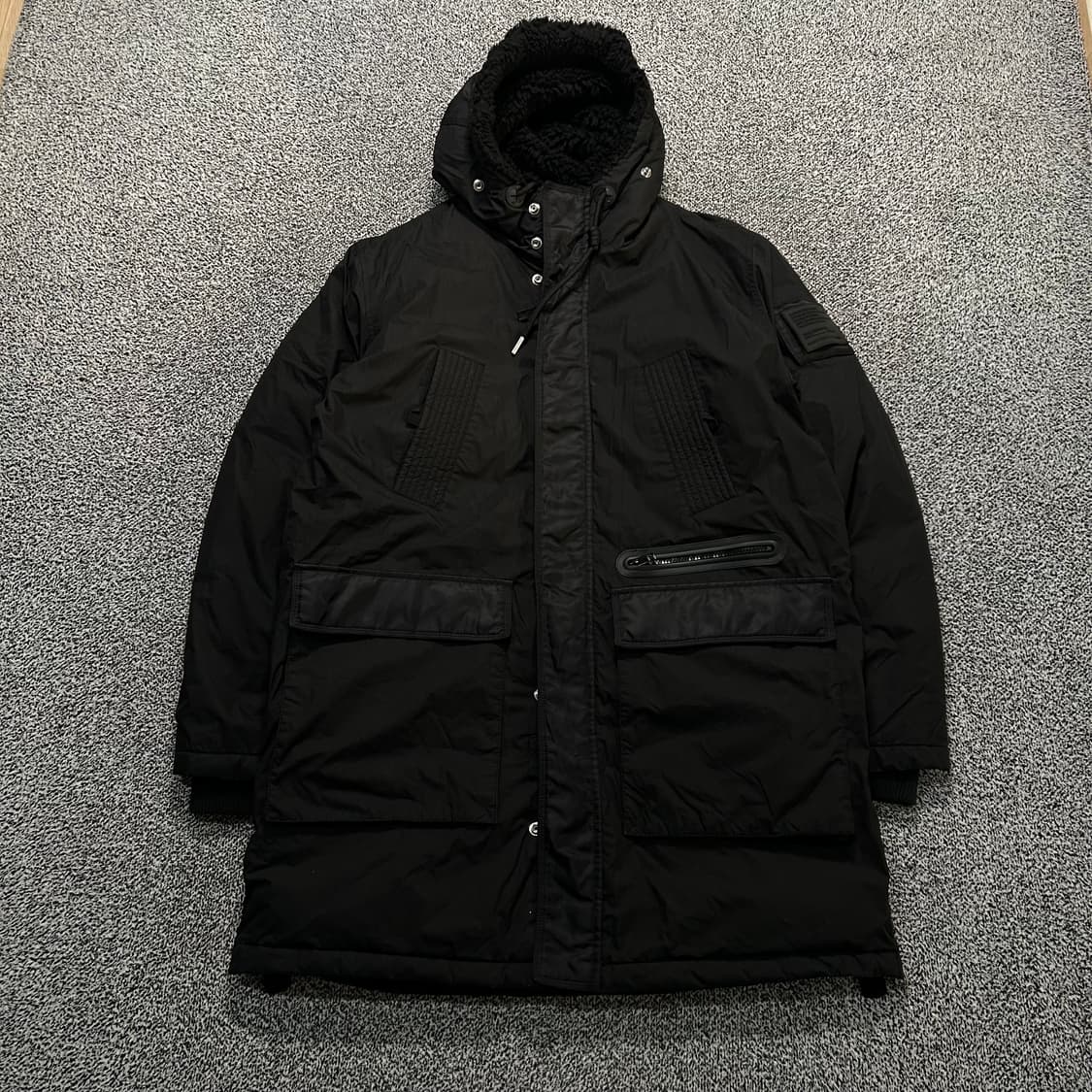 디젤 블랙 후드 파카 자켓 상품이미지1