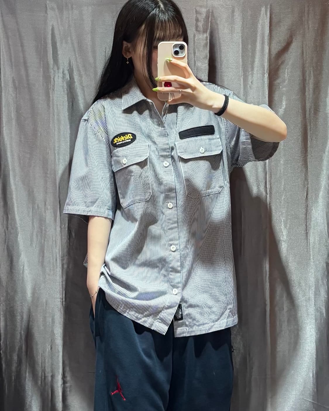 M 디키즈 투포켓 워크웨어 스트라이프 반팔 셔츠 상품이미지1