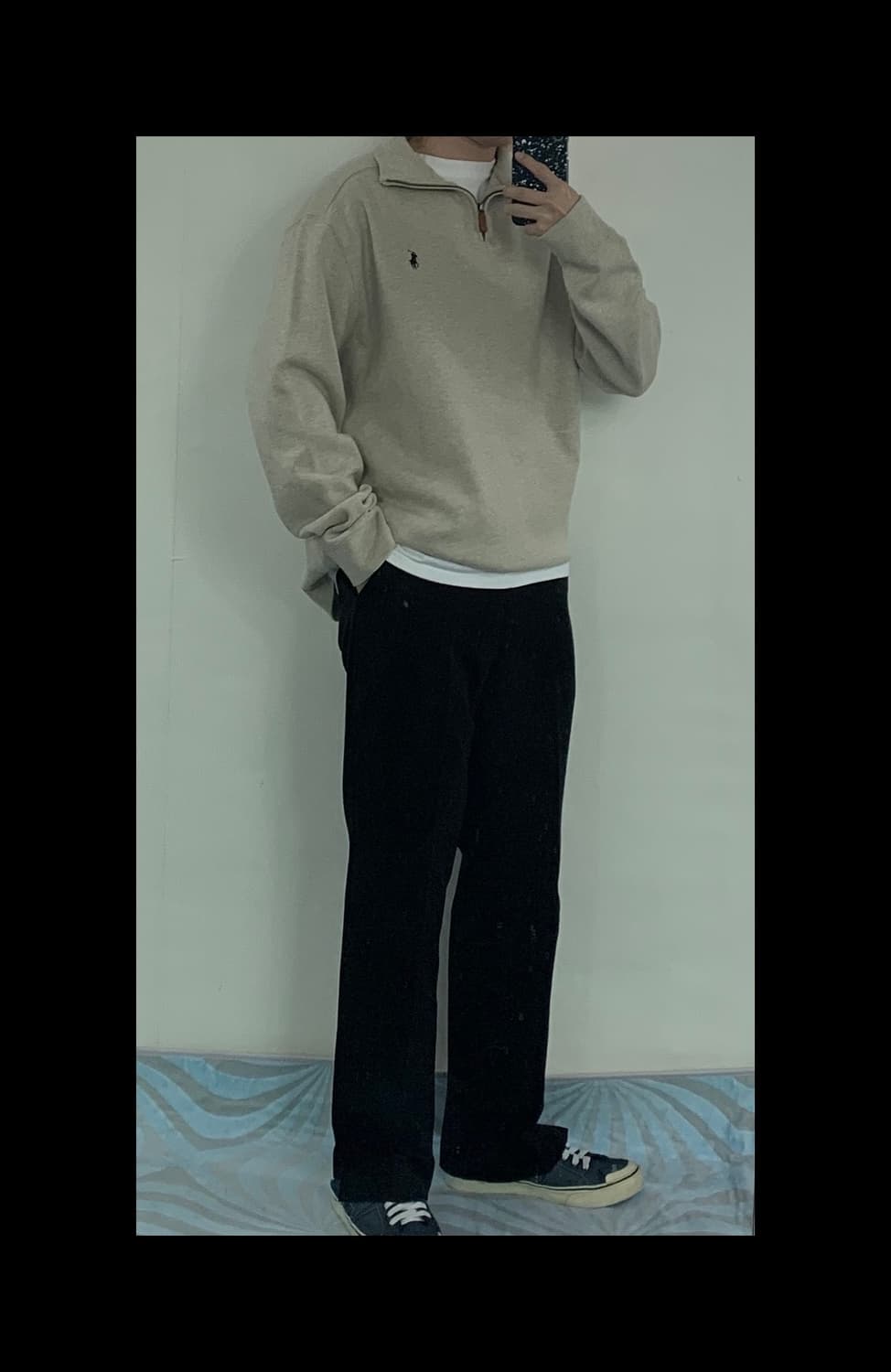 폴로 랄프로렌 오트밀 반집업 니트 상품이미지2