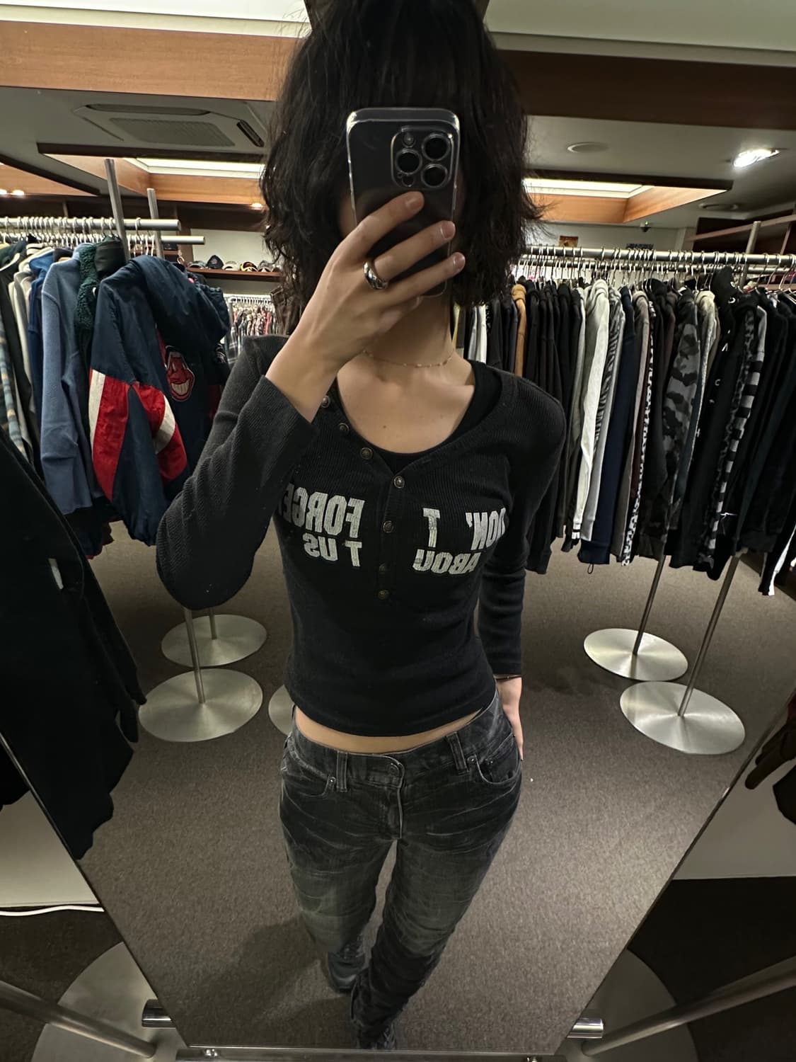 M)재패니즈 빈티지 리프 버튼 프린팅 롱슬리브 상품이미지1