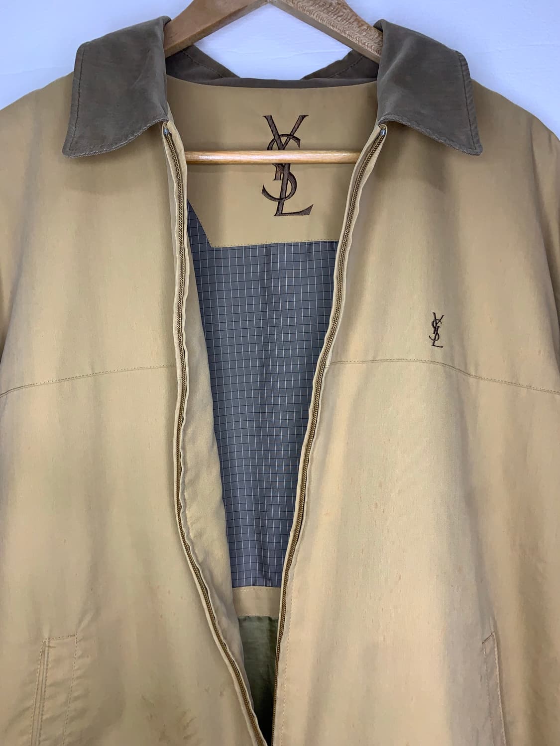 입생로랑 YSL 브라운넥 카멜 블루종 자켓 L 상품이미지3