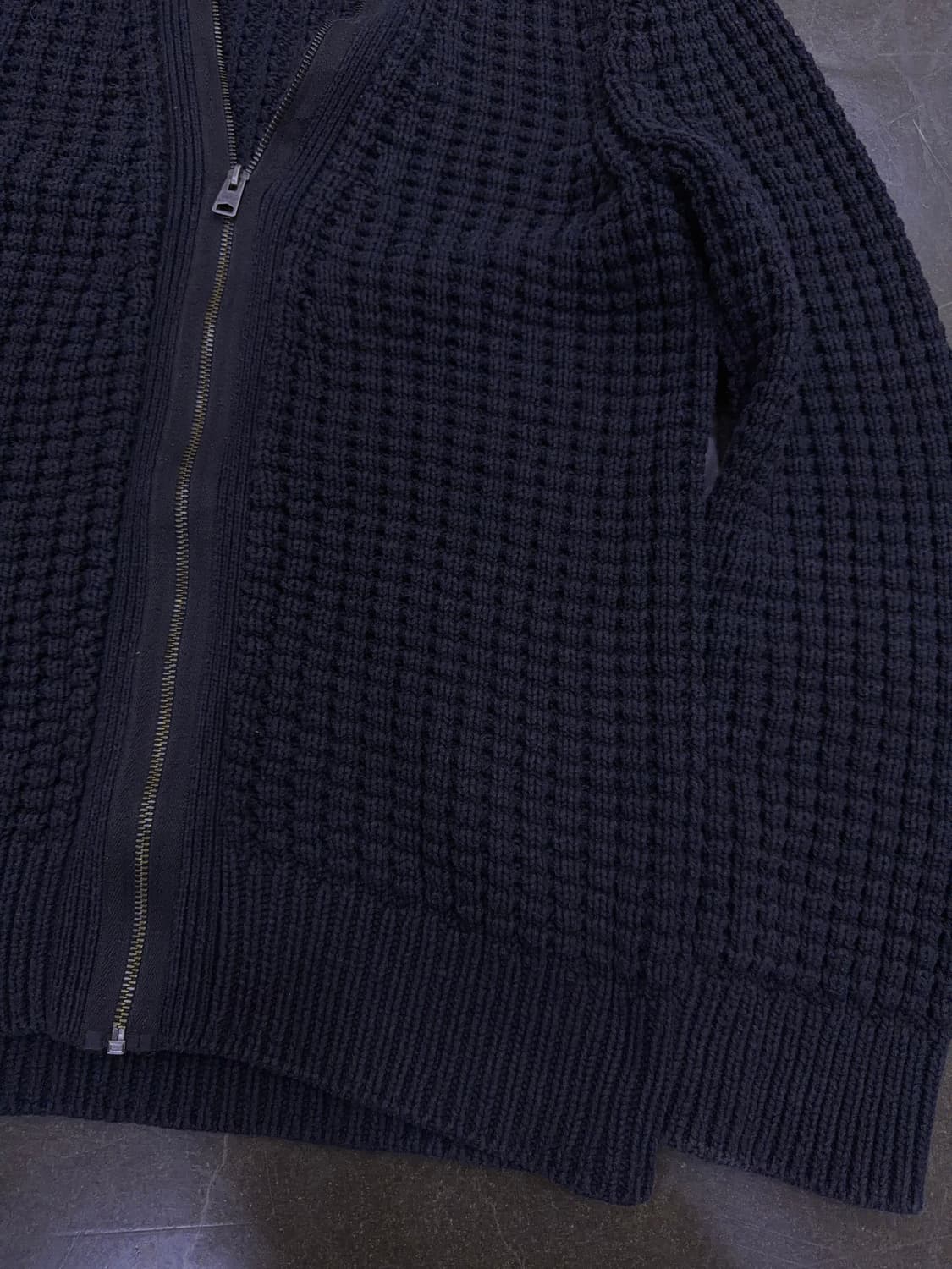 올세인츠 케이블 집업 니트 스웨터 집업 가디건 블랙 M 상품이미지5