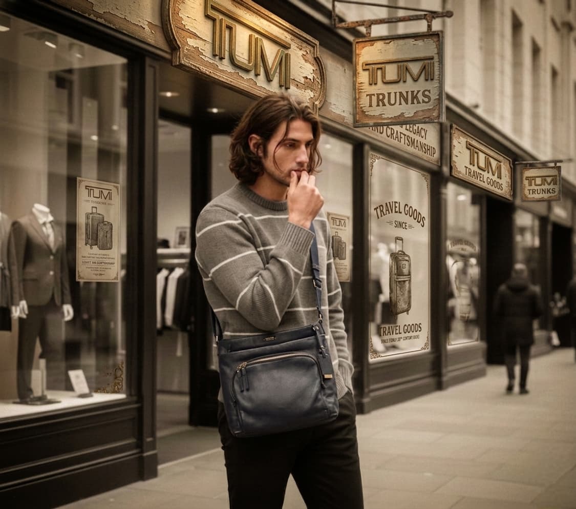 투미 레더 블랙 크로스백  상품이미지1