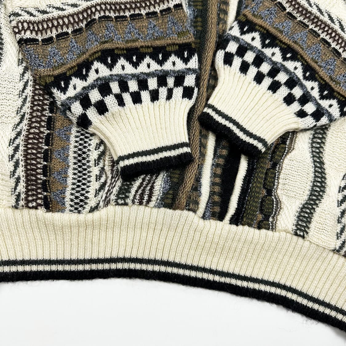 JPN 재팬 빈티지 박시핏 케이블 니트 2XL 상품이미지4