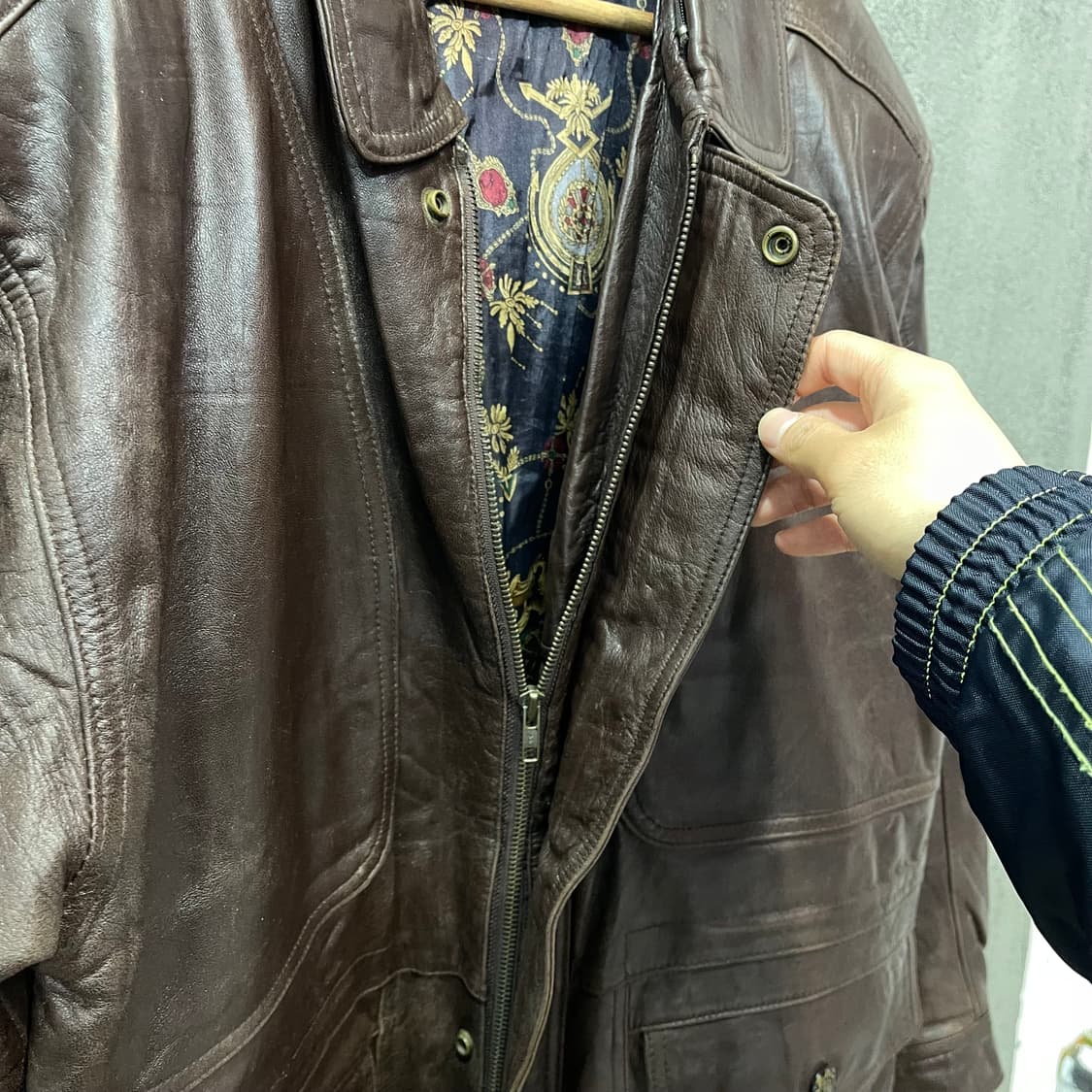 빈티지 브라운 양가죽 레더자켓 상품이미지7