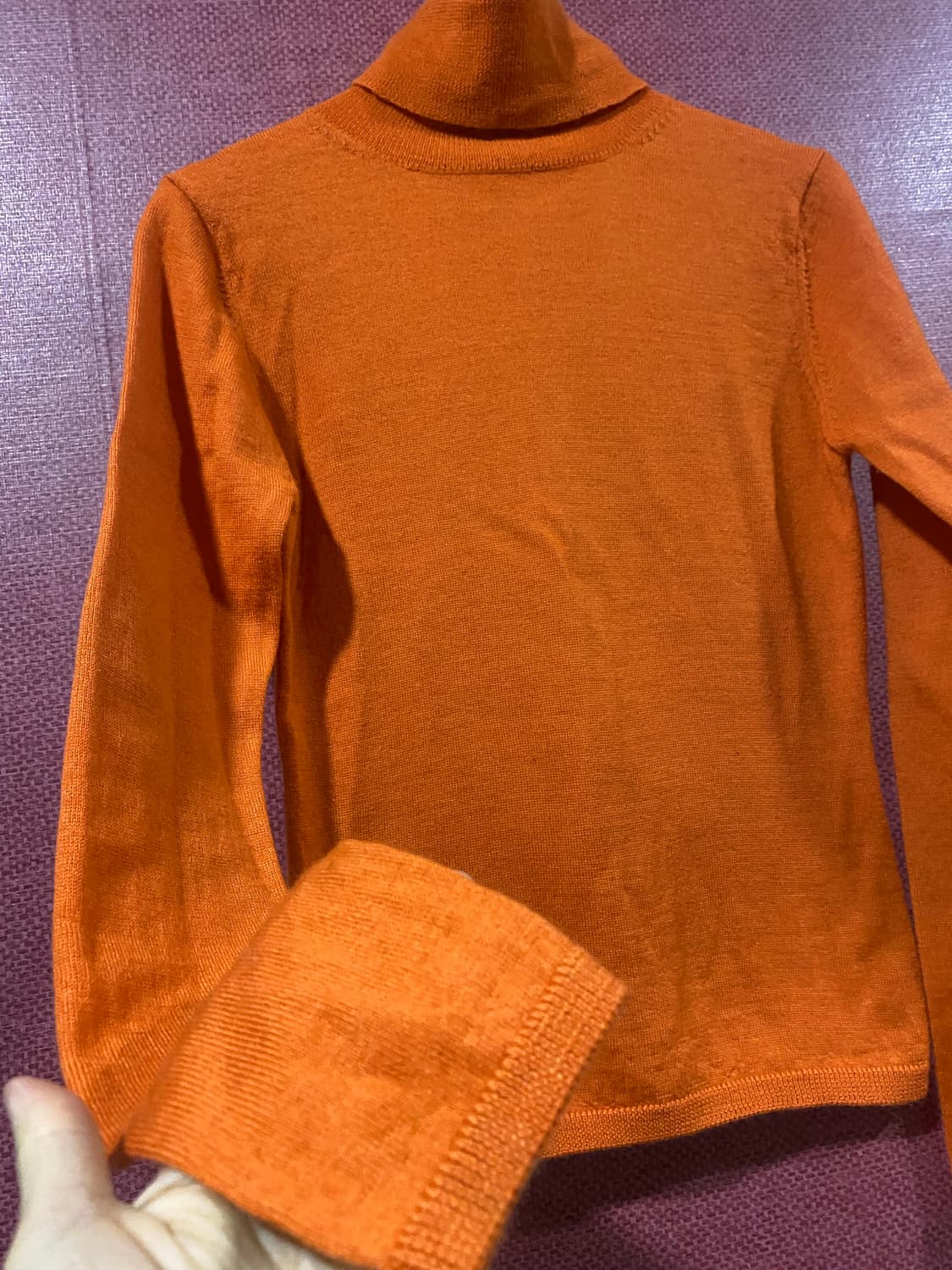 Skolei 스콜에이 오렌지 터틀넥 니트 이너 상품이미지3