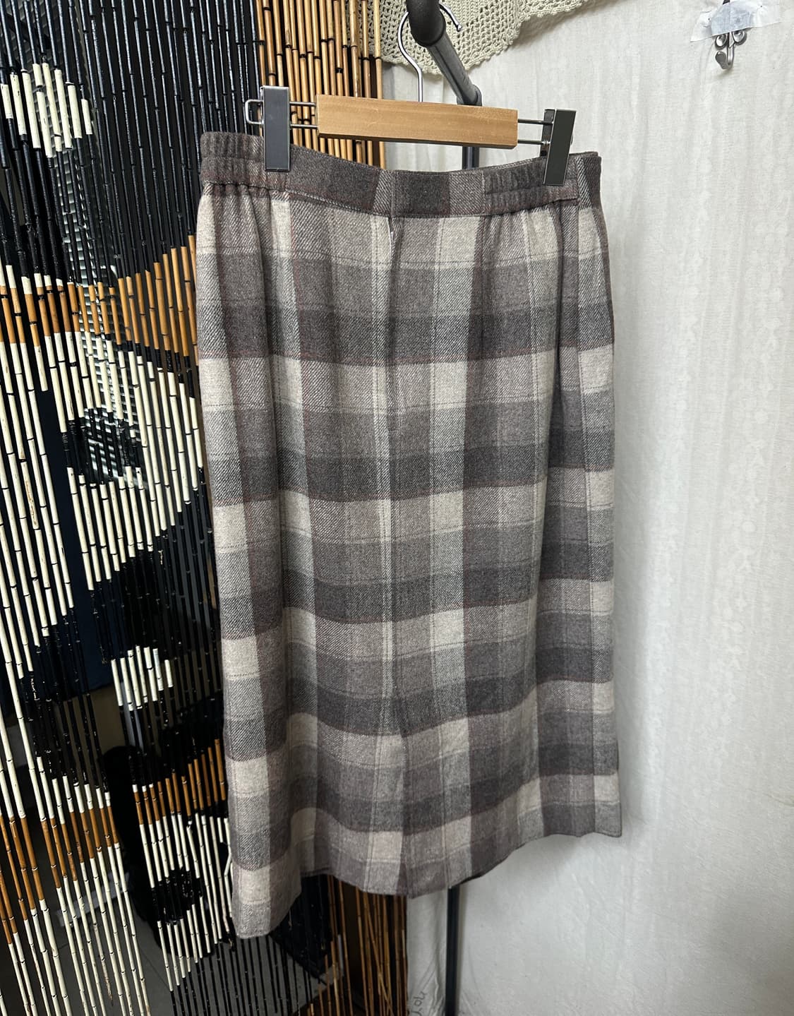check wool button skirt 상품이미지5