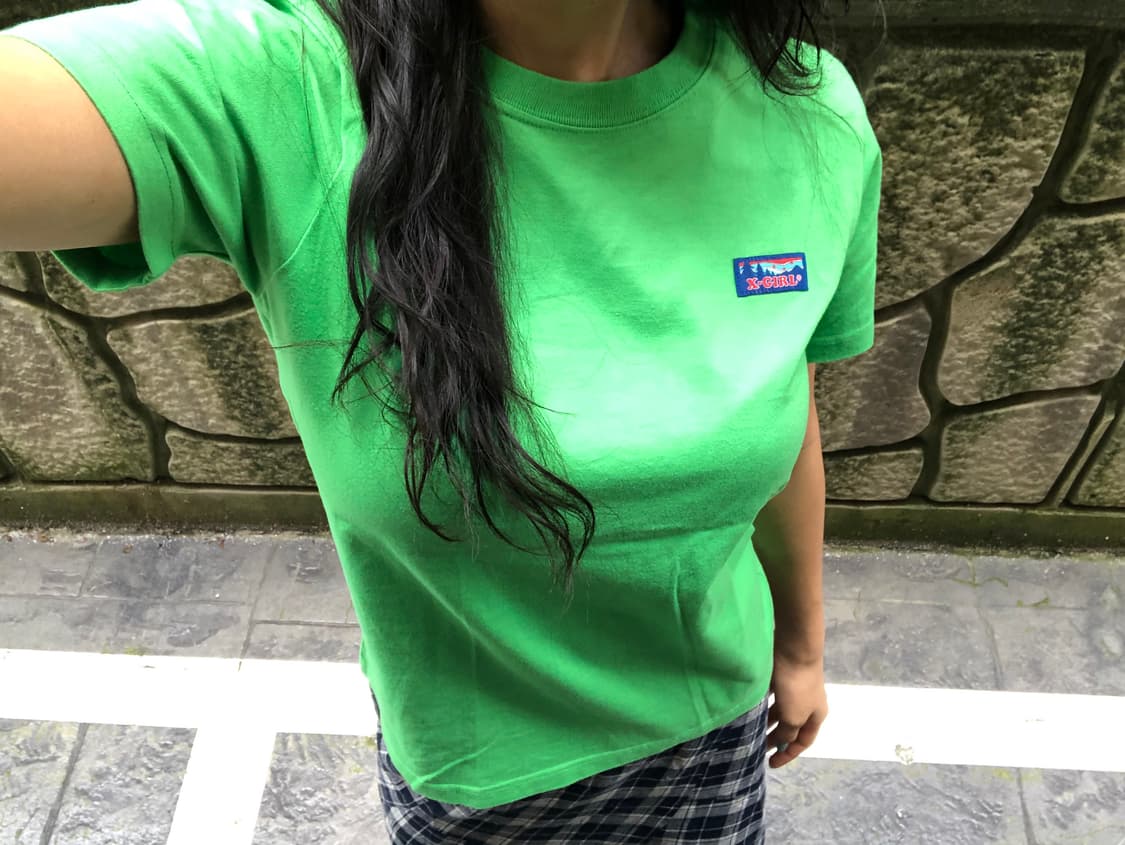 엑스걸 X-girl 그린 반팔티셔츠 size 1 상품이미지4