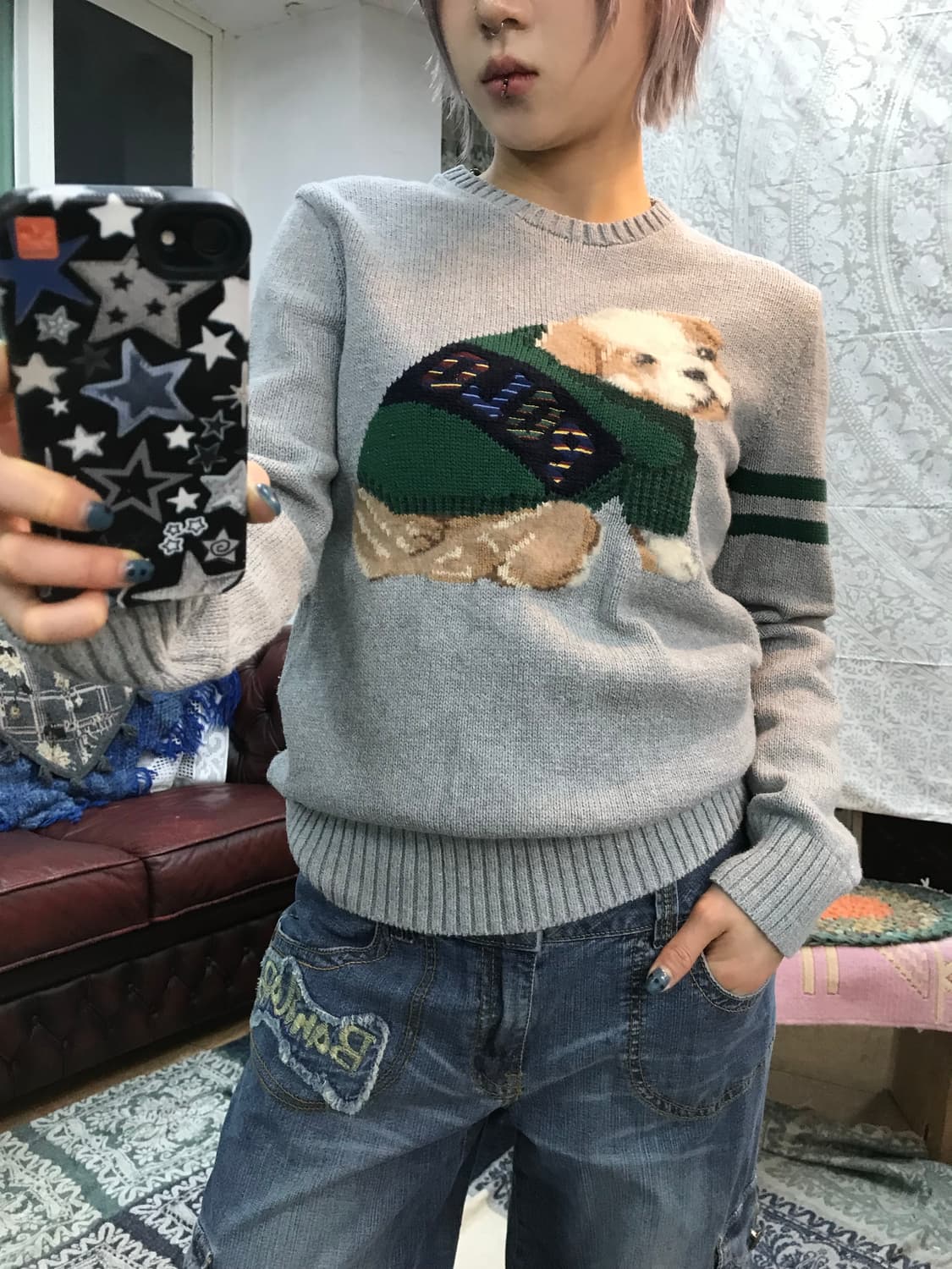 폴로랄프로렌 여성 강아지자수 울 니트  상품이미지1