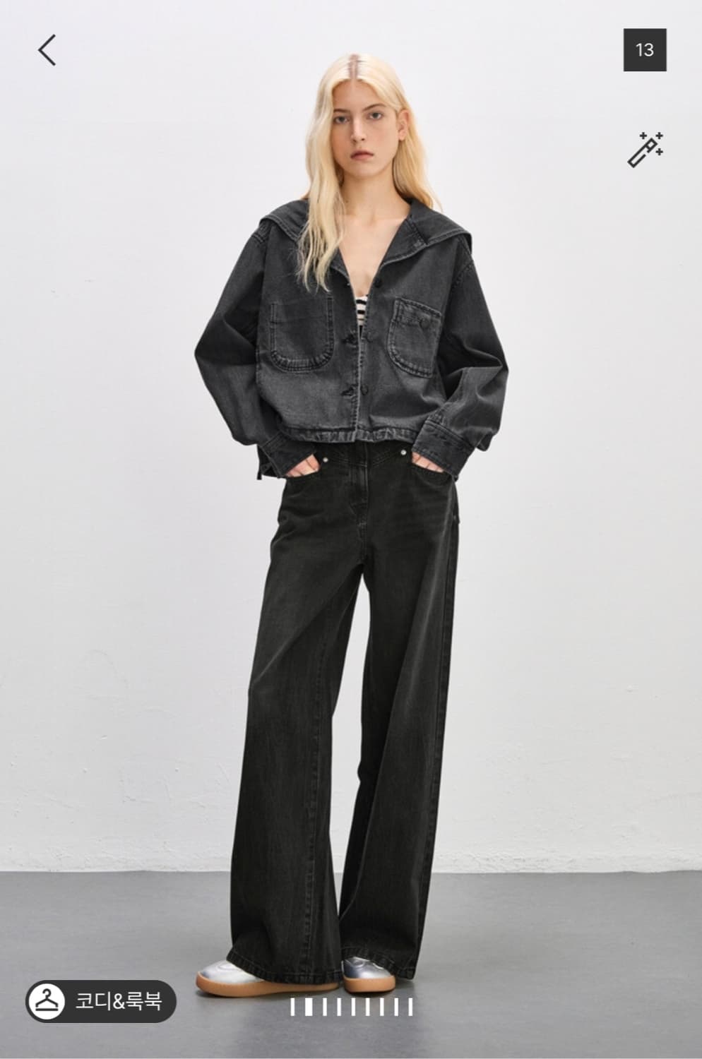 (한섬) SYSTEM 시스템 세일러 카라 데님 자켓 55 상품이미지2