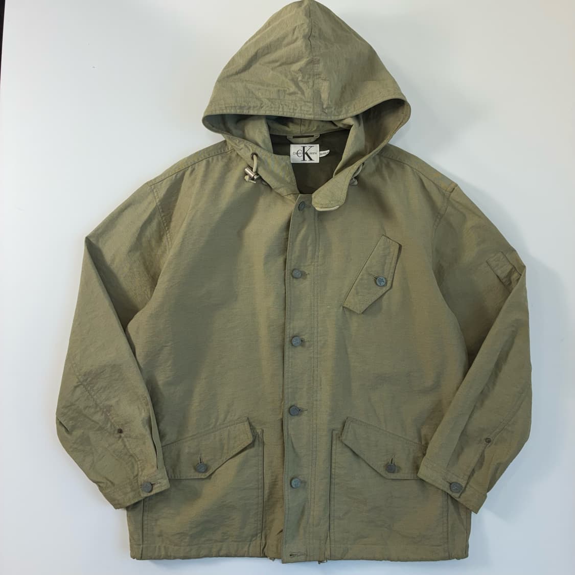 Calvin klein  캘빈클라인 포켓 카키 후드 워크 자켓 상품이미지1
