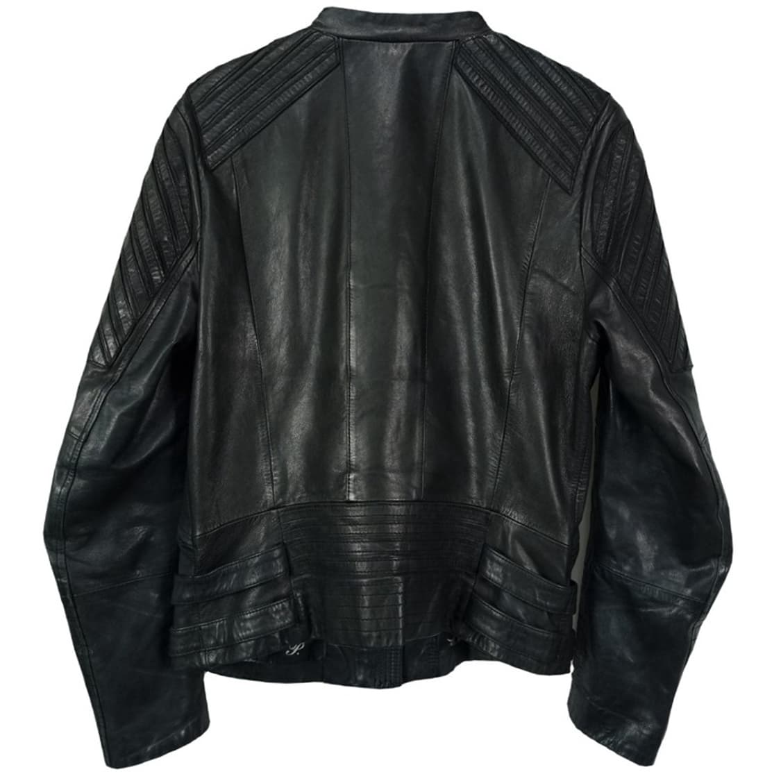 [빈티지] 리얼 램스킨 양가죽 사선 라이더 자켓 블랙 M19801 상품이미지3