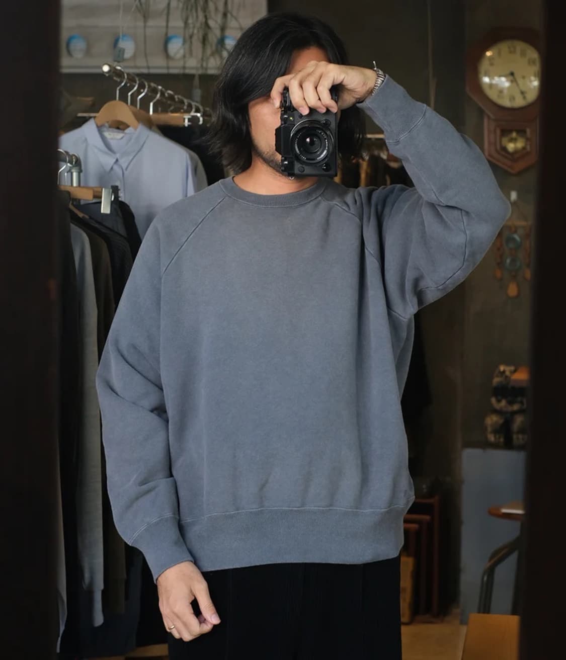 [2]아프레쎄 25aw vintage sweatshirt 차콜그레이 상품이미지2