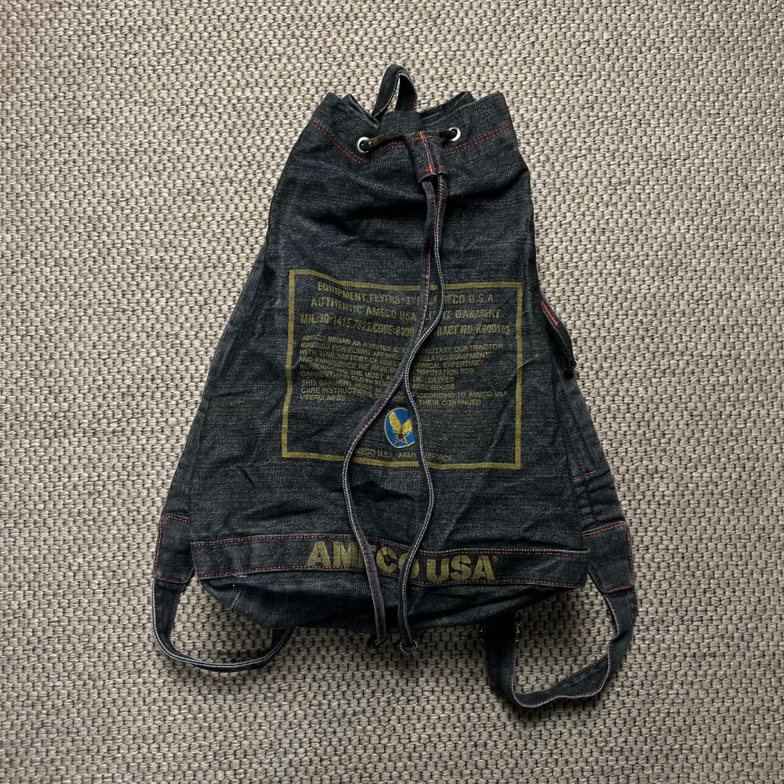 AMECO 아메코 USA 흑청 드로우스트링 백팩 상품이미지1