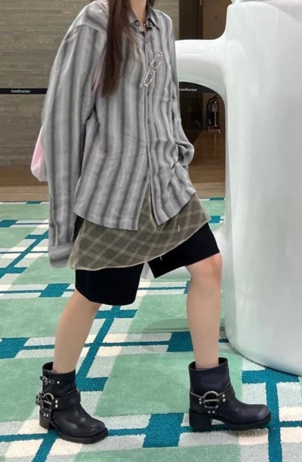 miumiu 미우미우 하네스 바이커 부츠 블랙 (38) 상품이미지2