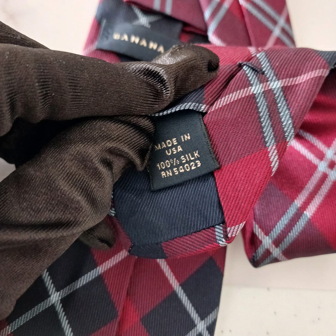 바나나 리퍼블릭 실크 레드 체크 넥타이 7.5cm S등급 G19
 상품이미지10