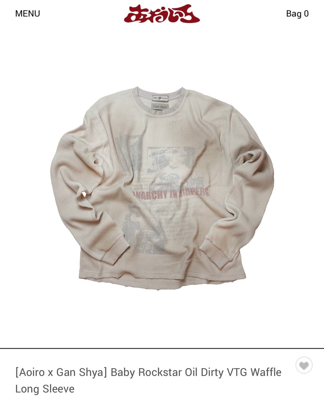 [Aoiro x Gan Shya] 와플 롱슬리브 구해요 상품이미지1
