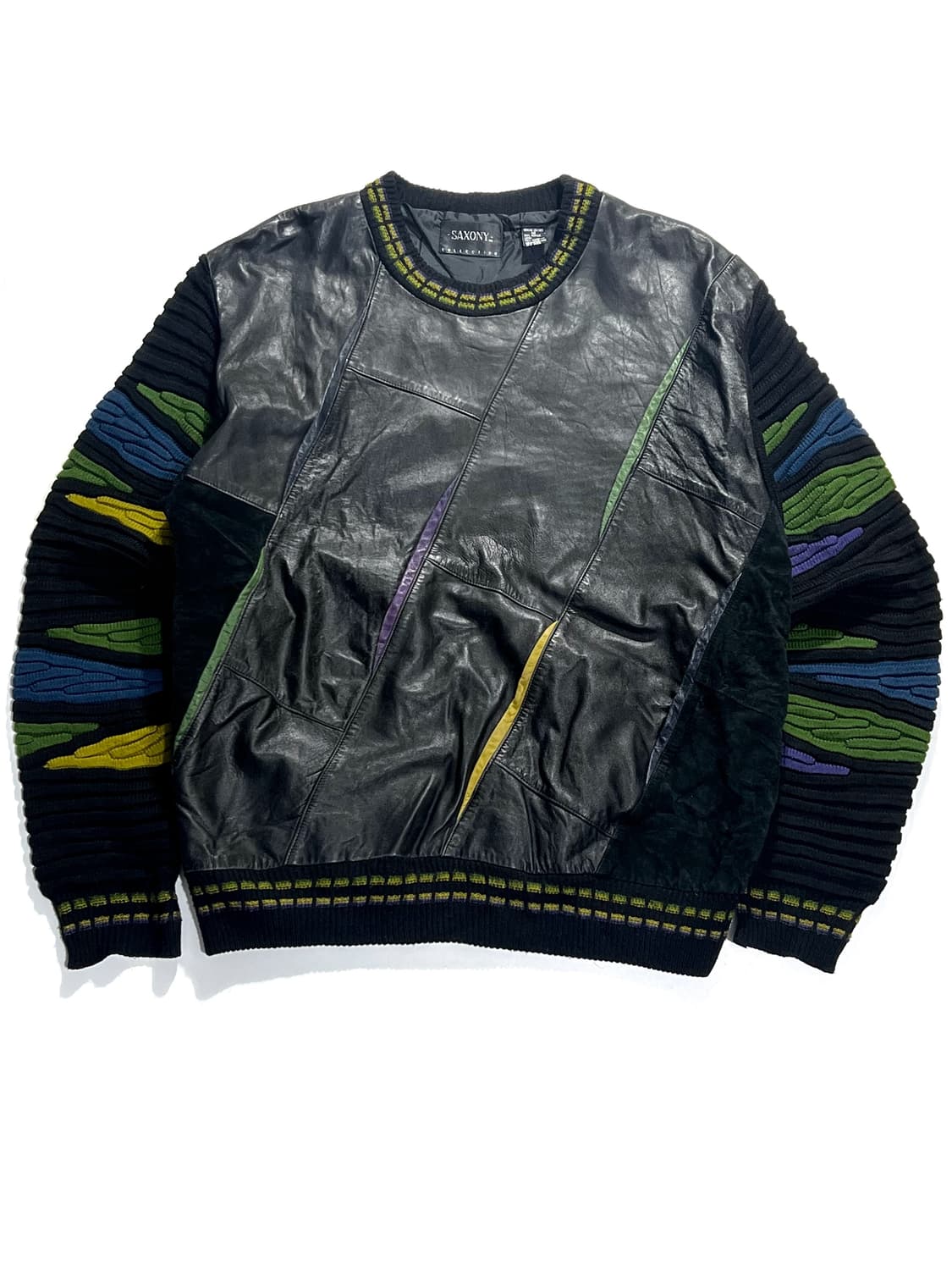 Saxony Vintage Leather Knit Sweater 상품이미지3