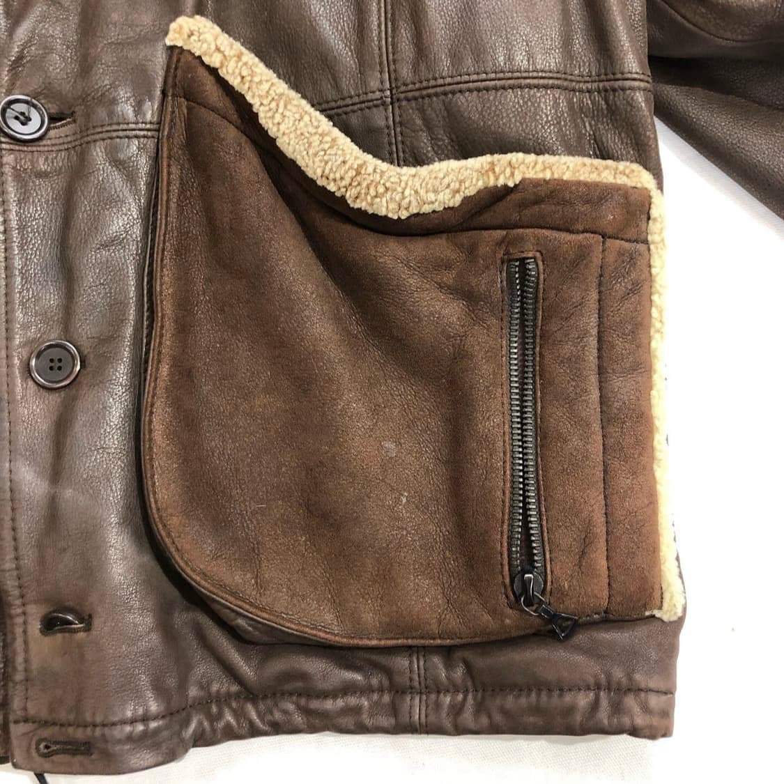 브라운 빈티지 가죽 점퍼 made in italy 상품이미지7