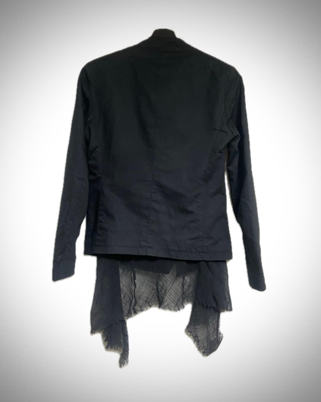 토네이도 마트 사선 지퍼 비대칭 스톨 레이어드 재킷 상품이미지8