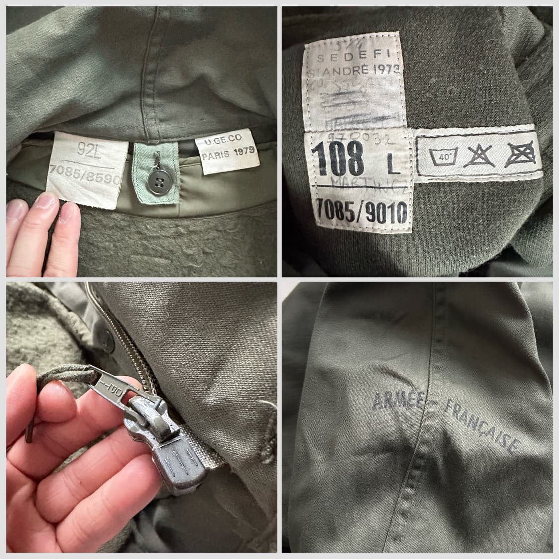 70s 프랑스군 프렌치아미 M-64 파카 내피 포함 상품이미지6