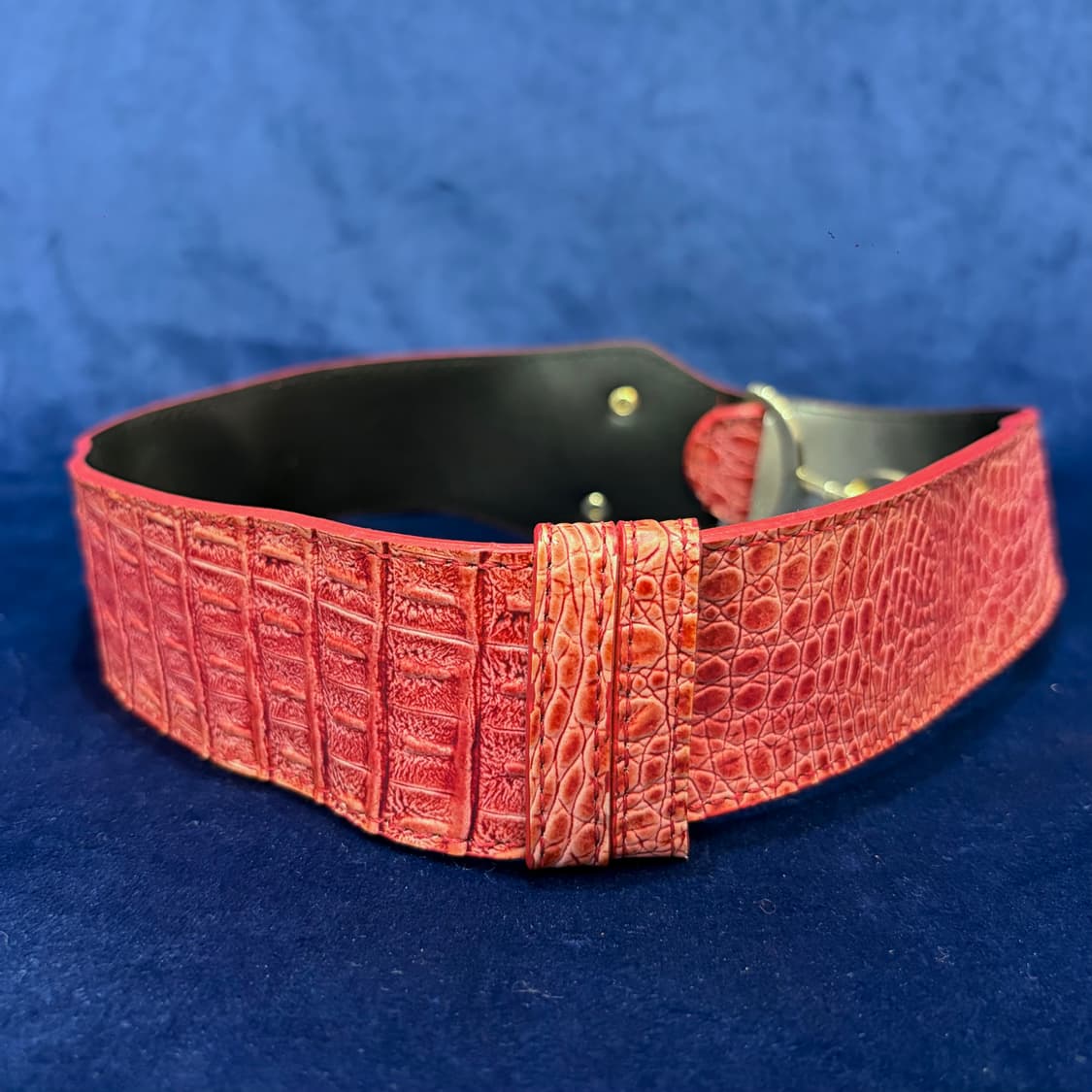 레드 크로커다일 와이드 벨트 상품이미지3