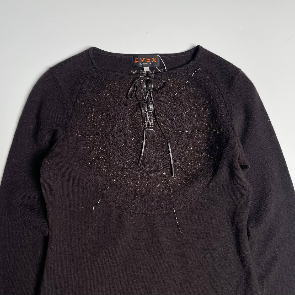 Krizia 비즈 레더 끈 울 블렌드 니트 상품이미지2