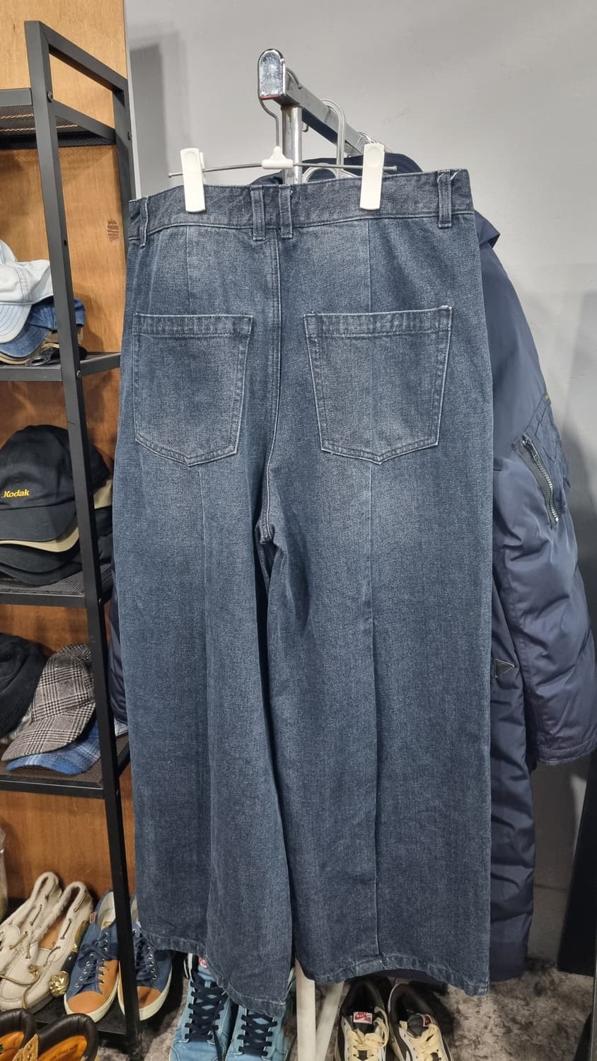 인사일런스 주름 원턱 와이드핏 데님 청바지 32(단면42) 상품이미지3