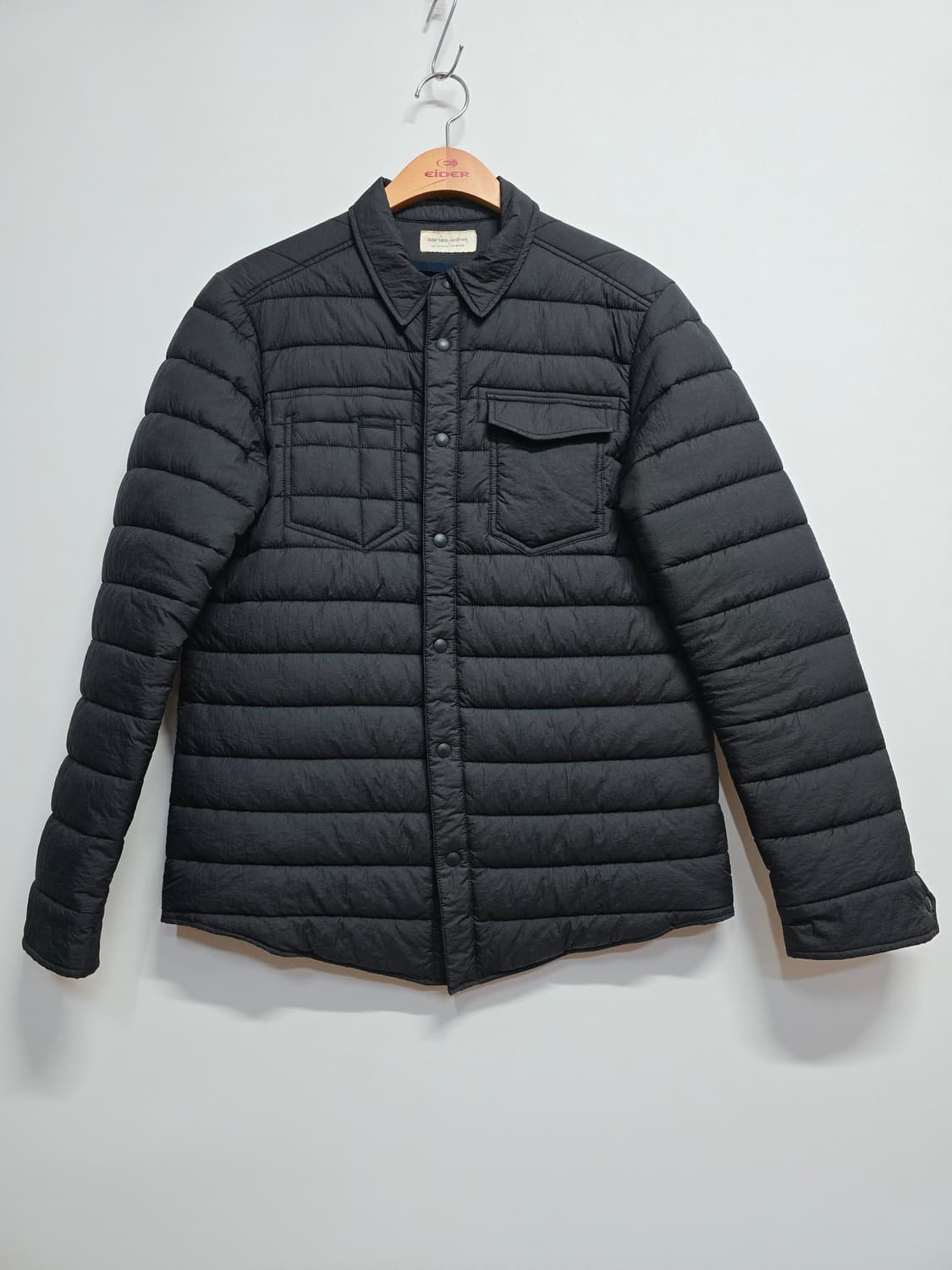 시리즈 블랙 경량 셔츠형 패딩 자켓 100 상품이미지1