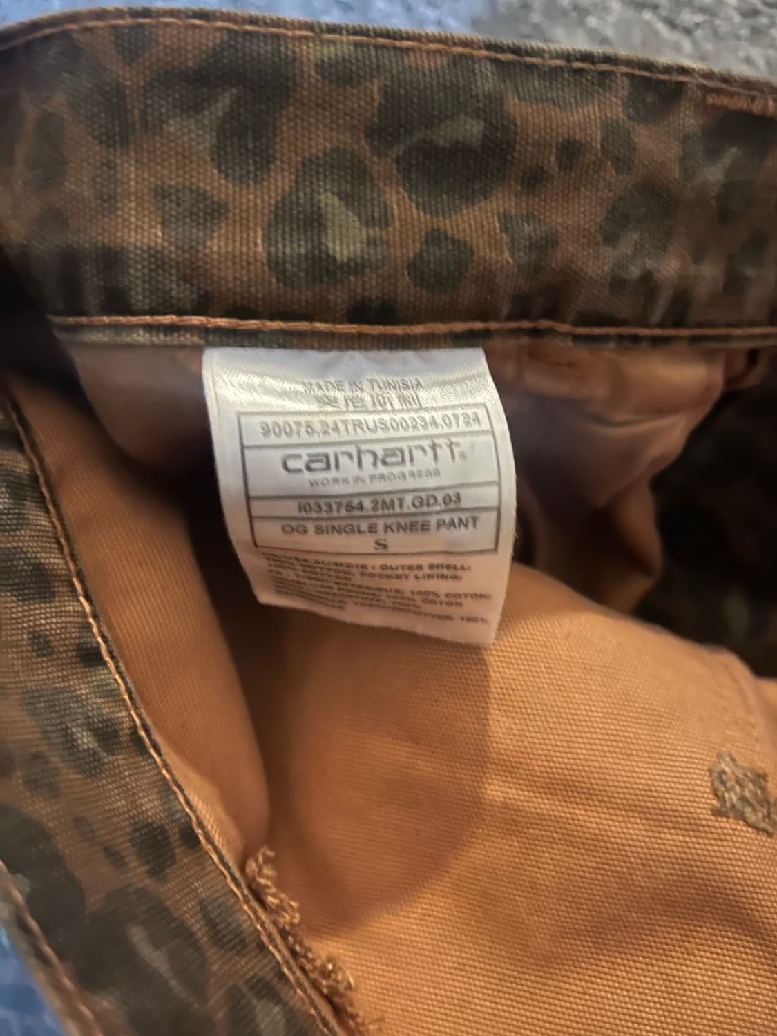 칼하트 WIP OG 싱글 니 팬츠 타마린드 카모 S 상품이미지7
