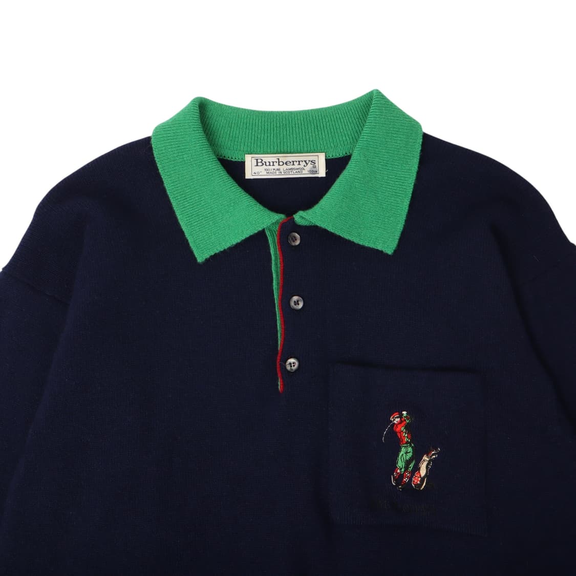 버버리 골프스윙 로고 버튼업 카라 울 니트 상품이미지2