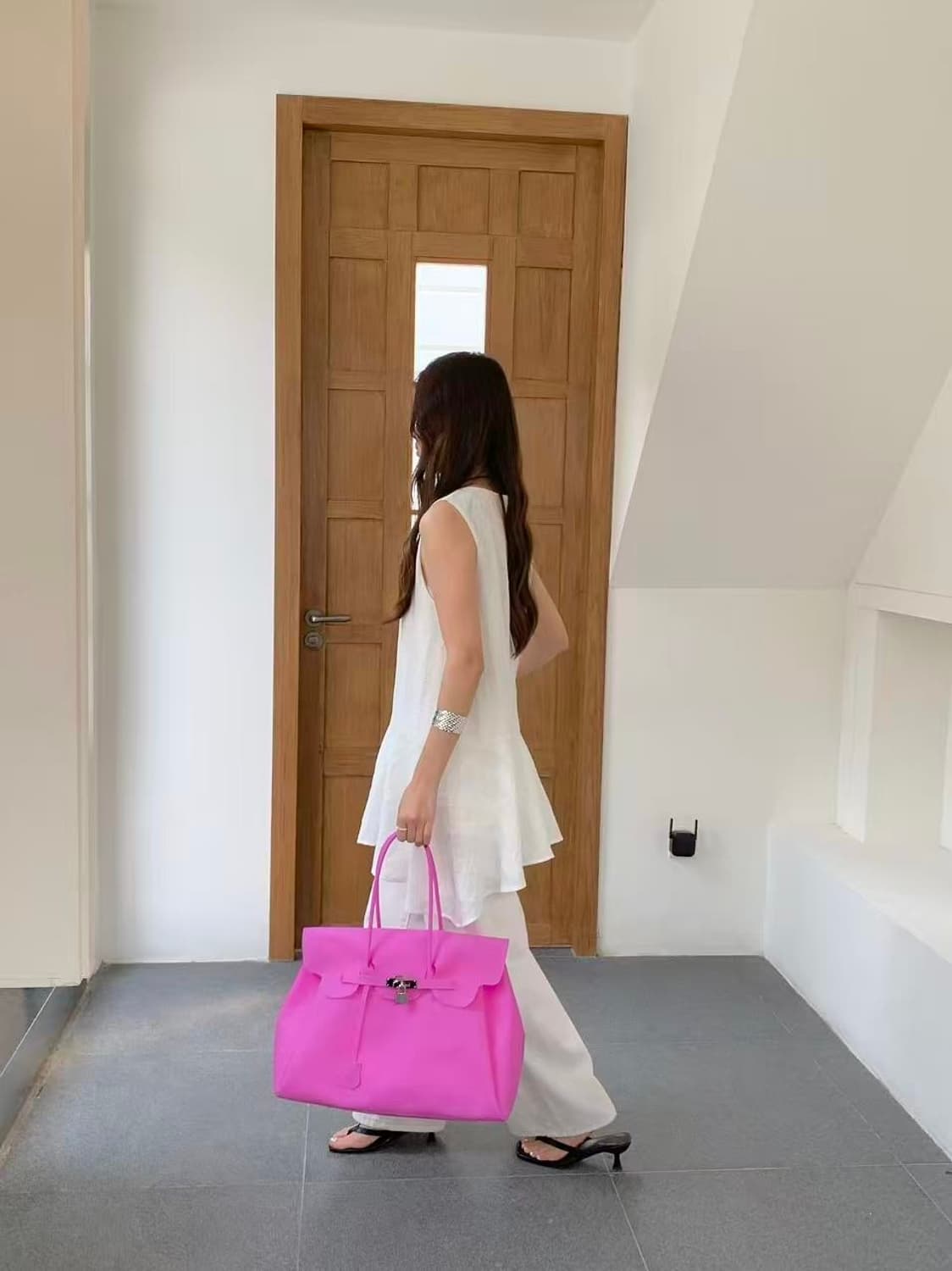네온 퍼플 라지 사이즈 젤리 벌킨백 얇은 버전 젤리백 상품이미지4