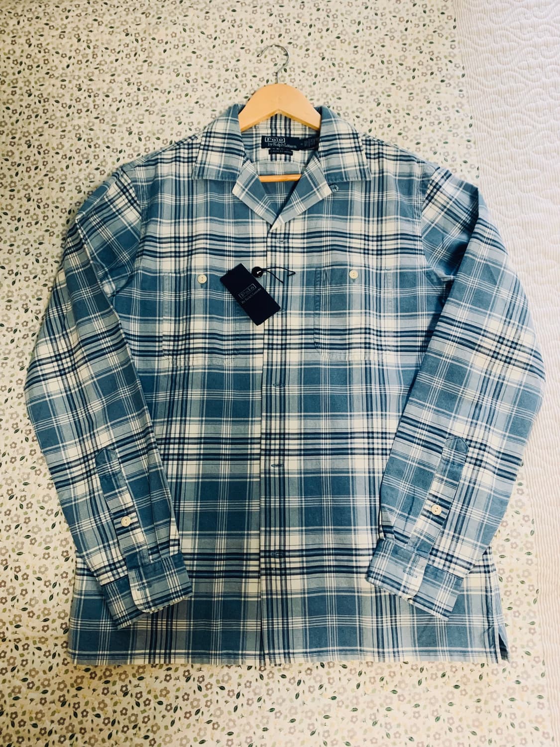 [M] 폴로 랄프로렌 클래식핏 인디고 플래드 캠프 셔츠 상품이미지1