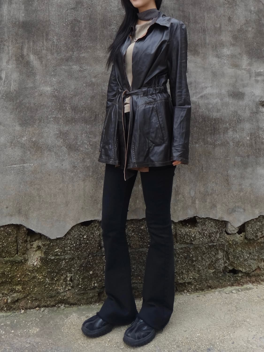 Suede & leather reversible stitch jacket 상품이미지9