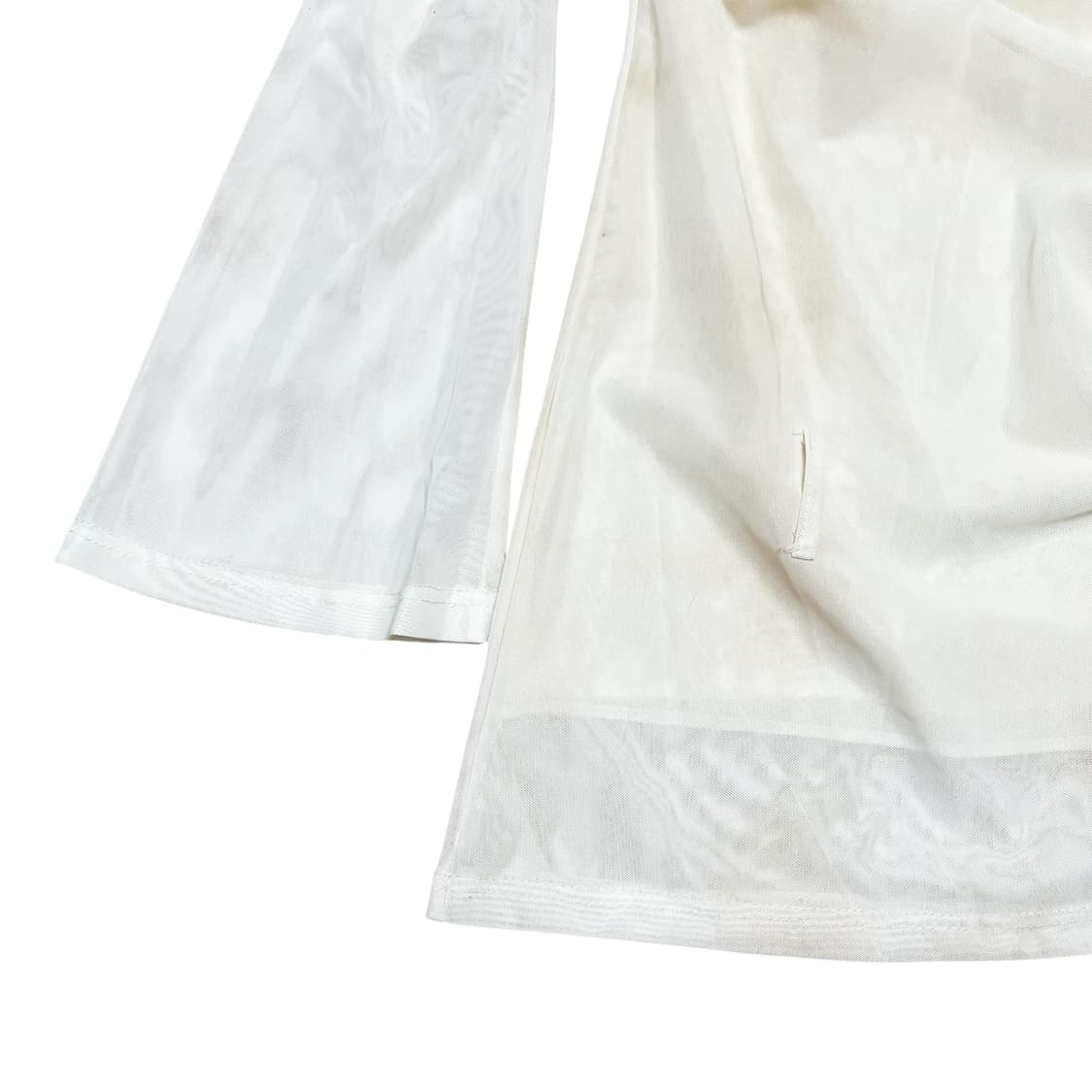 cowl neck mesh sleeved dress top_ivory 상품이미지5
