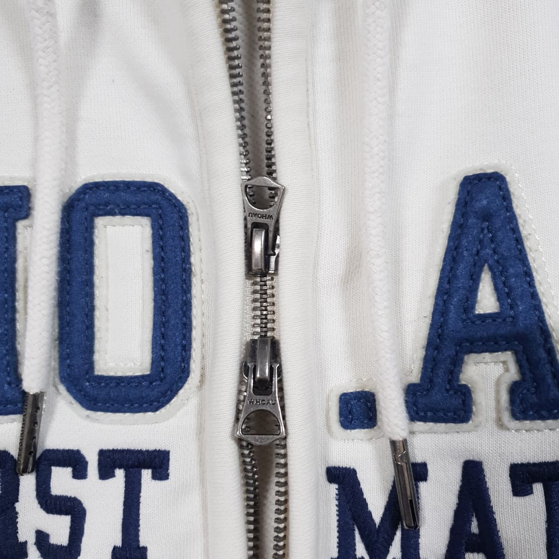 실측 XL) 후아유 신형 22FW 시그니처 빅로고 후드집업 자켓 화이트 상품이미지4