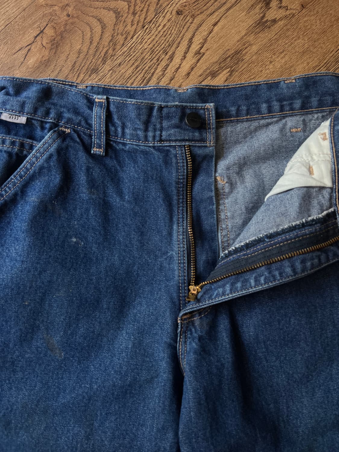 [32]칼하트FR USA 미디엄블루 싱글니 카펜터 워크 데님 팬츠 상품이미지3