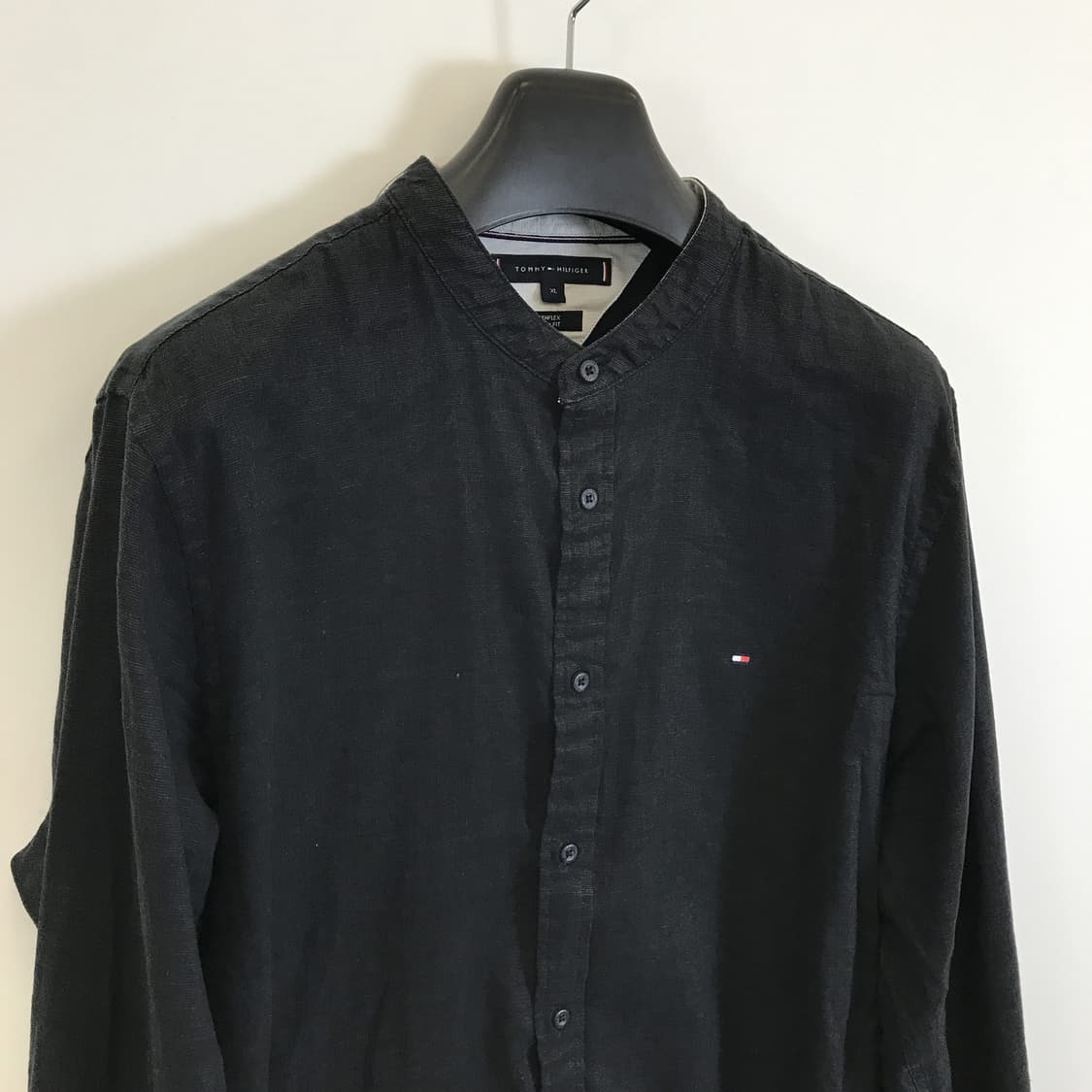 타미힐피거 헨리넥 린넨셔츠 블랙 [XL] 상품이미지2