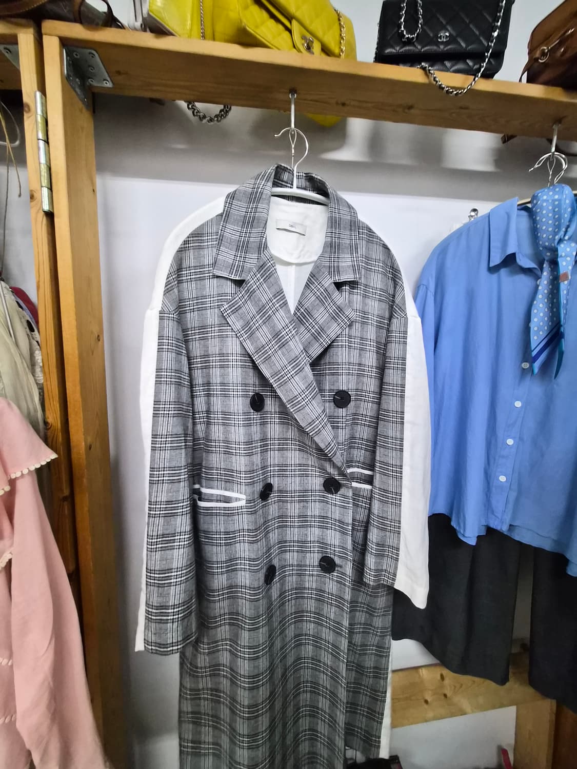 듀엘 린넨 체크 여름 트렌치코트 상품이미지5