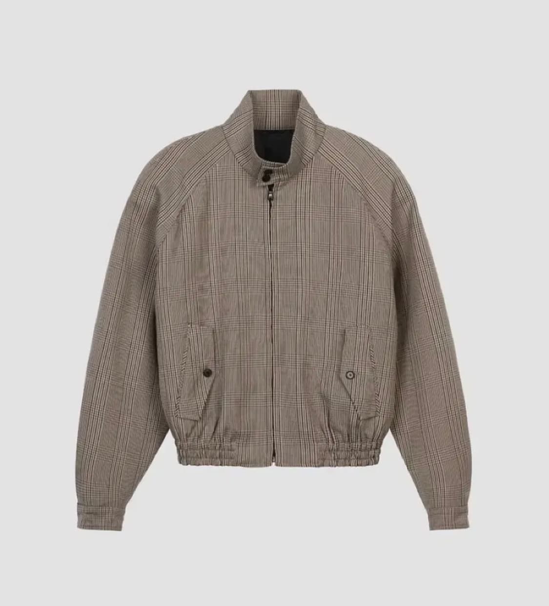 렉토 / 글렌 체크 해링턴 크롭 숏 블루종 자켓 / L 상품이미지2