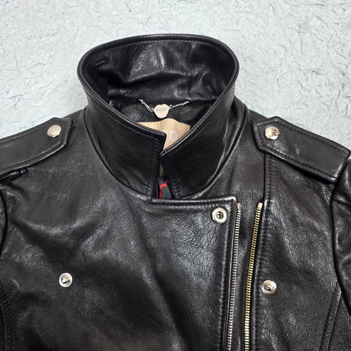 BIRD by 쥬시꾸뛰르 여성 램스킨 크롭 라이더 자켓 S 상품이미지4