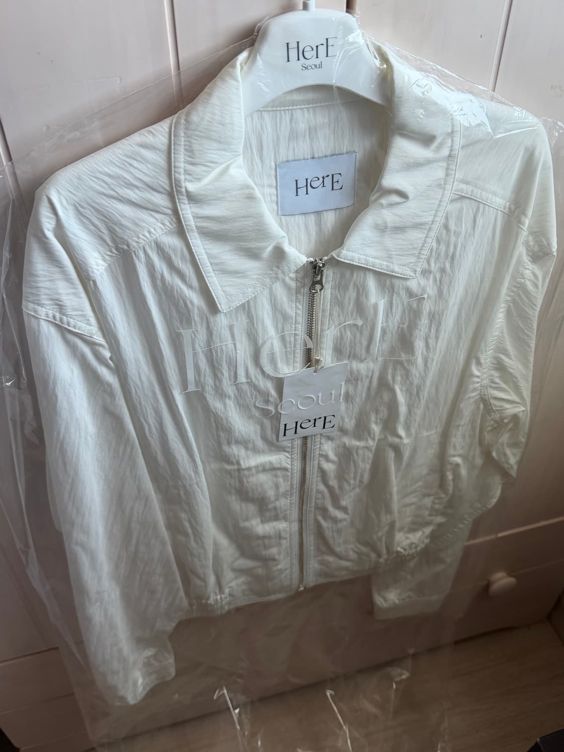 (새상품) 더히어 바이무드 썸머 블루종 화이트 상품이미지9