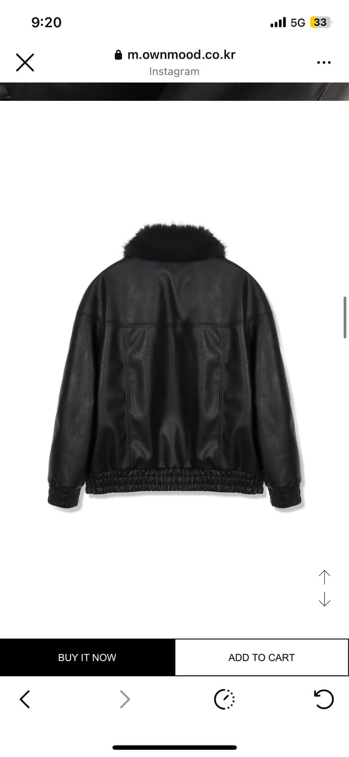 온무드 리버시블 밍크 레더 봄버 상품이미지2